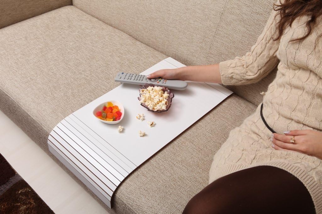 Sofa Tray Table - Long (White Coffee), Sofa Arm Tray, Armrest Tray, Sofa Arm Table, Couch Tray, Coffee Table, Sofa Table,Wood Tray,Wood Gifts