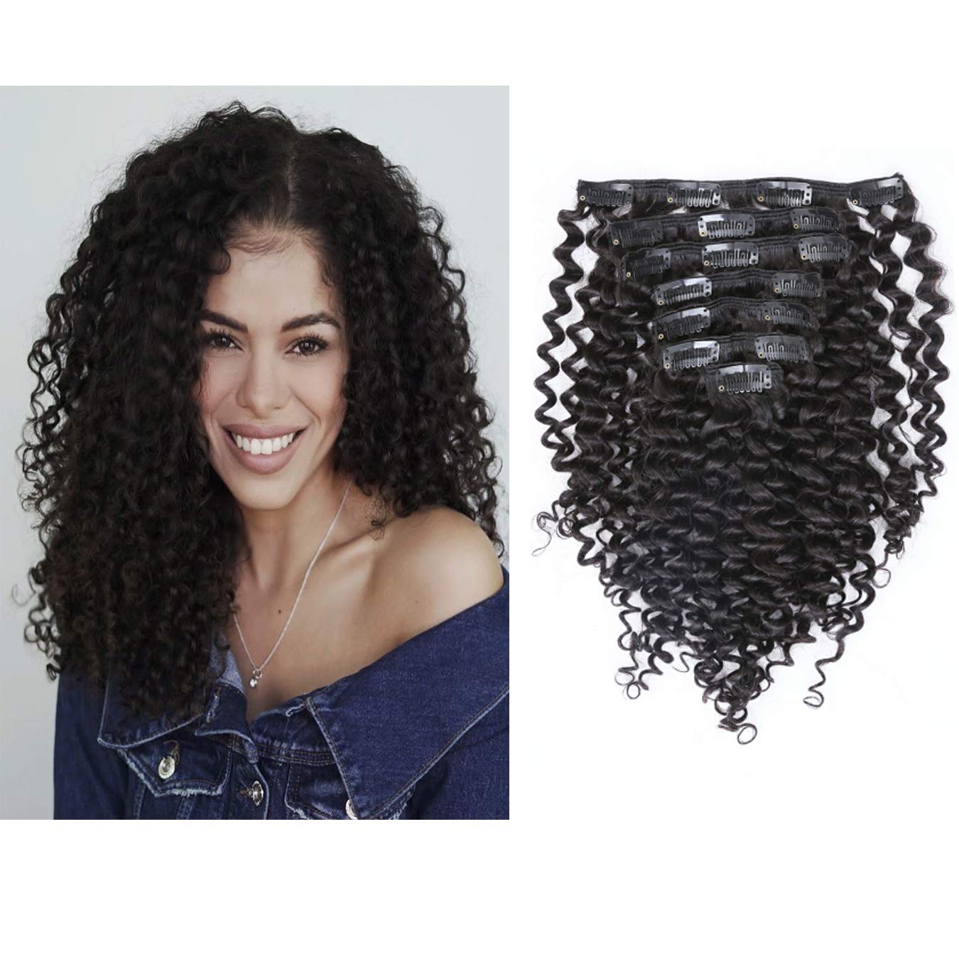 Amazon Com Loxxy Kinky Hair Clip Ins 8a Grade Afro Jerry Curly