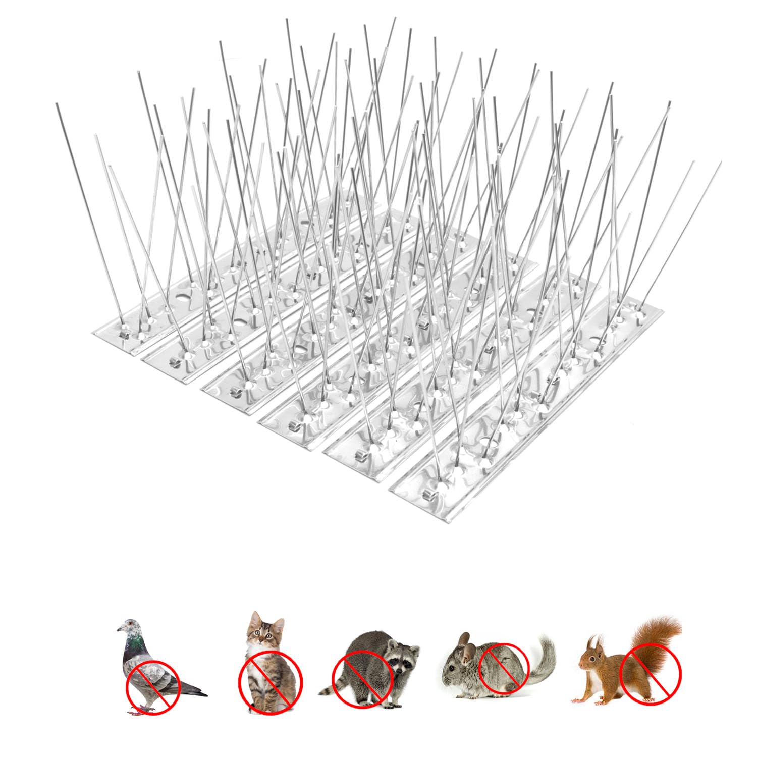 Photo 1 of MeiZhongKai Pigeons Spikes,Stainless Steel Pigeons Spikes 3.4Ft for Outdoor Wall Fence (3.4FT), silver