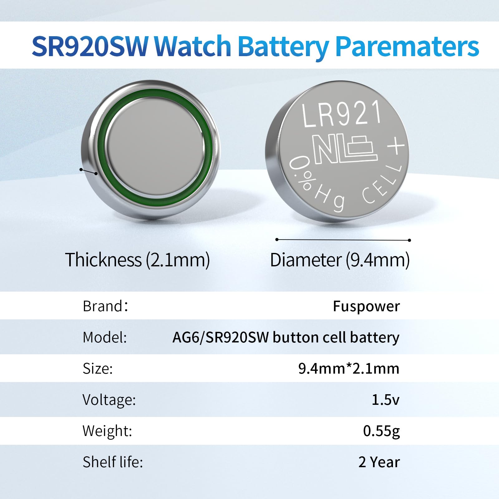 371 370 Watch Battery SR920SW AG6 LR921 Alkaline Button Cell (10 Count (Pack of 1))
