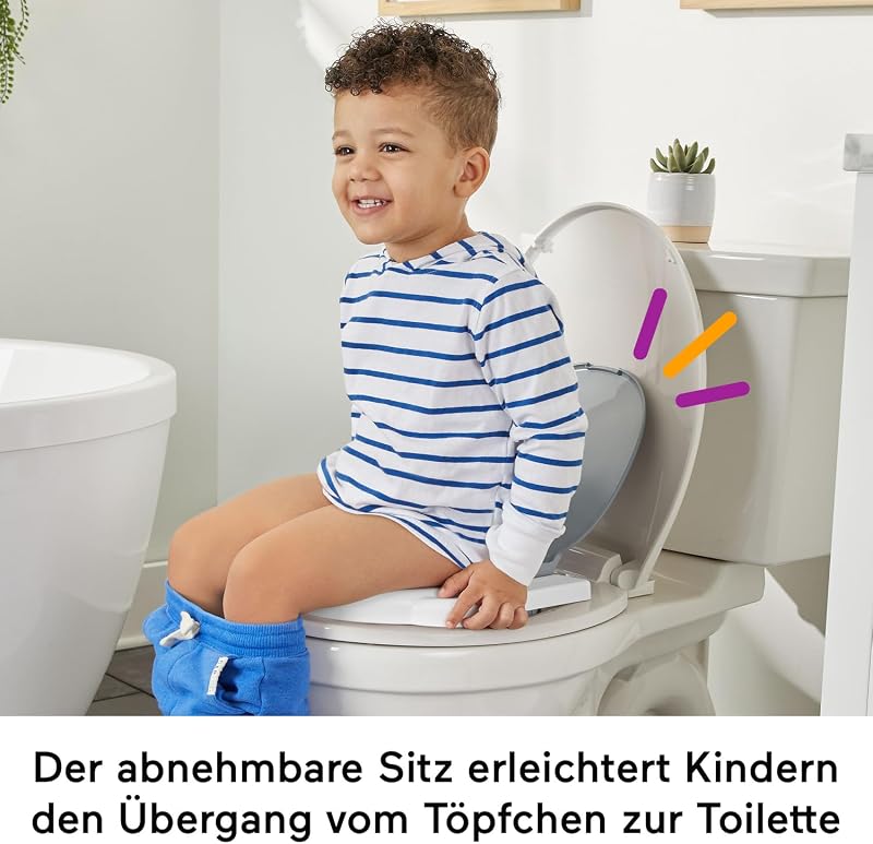 Lern-Töpfchen – interaktives Kinder-Töpfchen mit Licht & Sound, musikalisches Toilettentraining, realistisches Design mit Deckel & Spülgeräusch, Töpfchentrainer für Kleinkinder