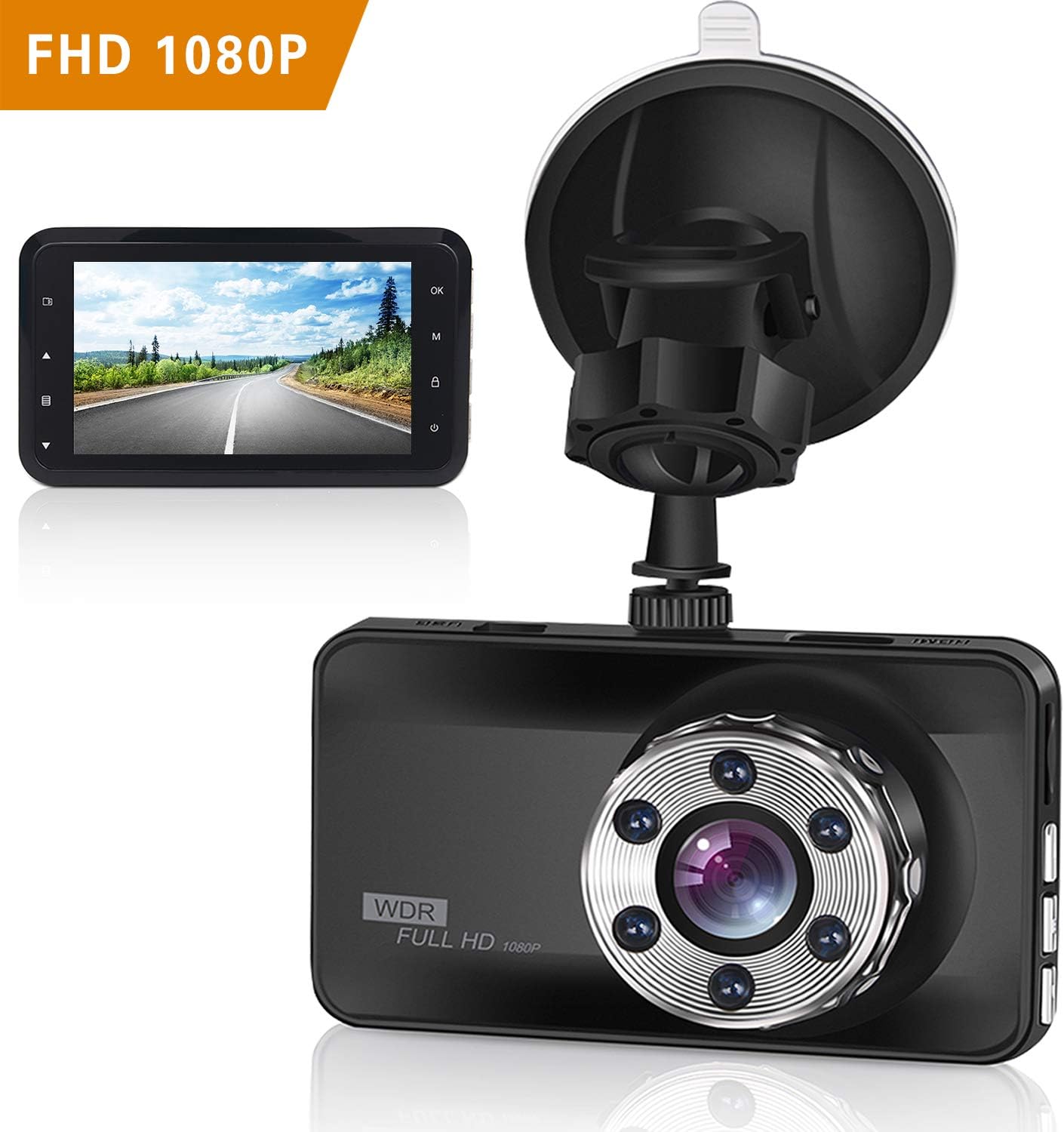 ORSKEY 【Upgraded】 Dash Cam 1080P Full HD Car DVR Dashboard Camera Video