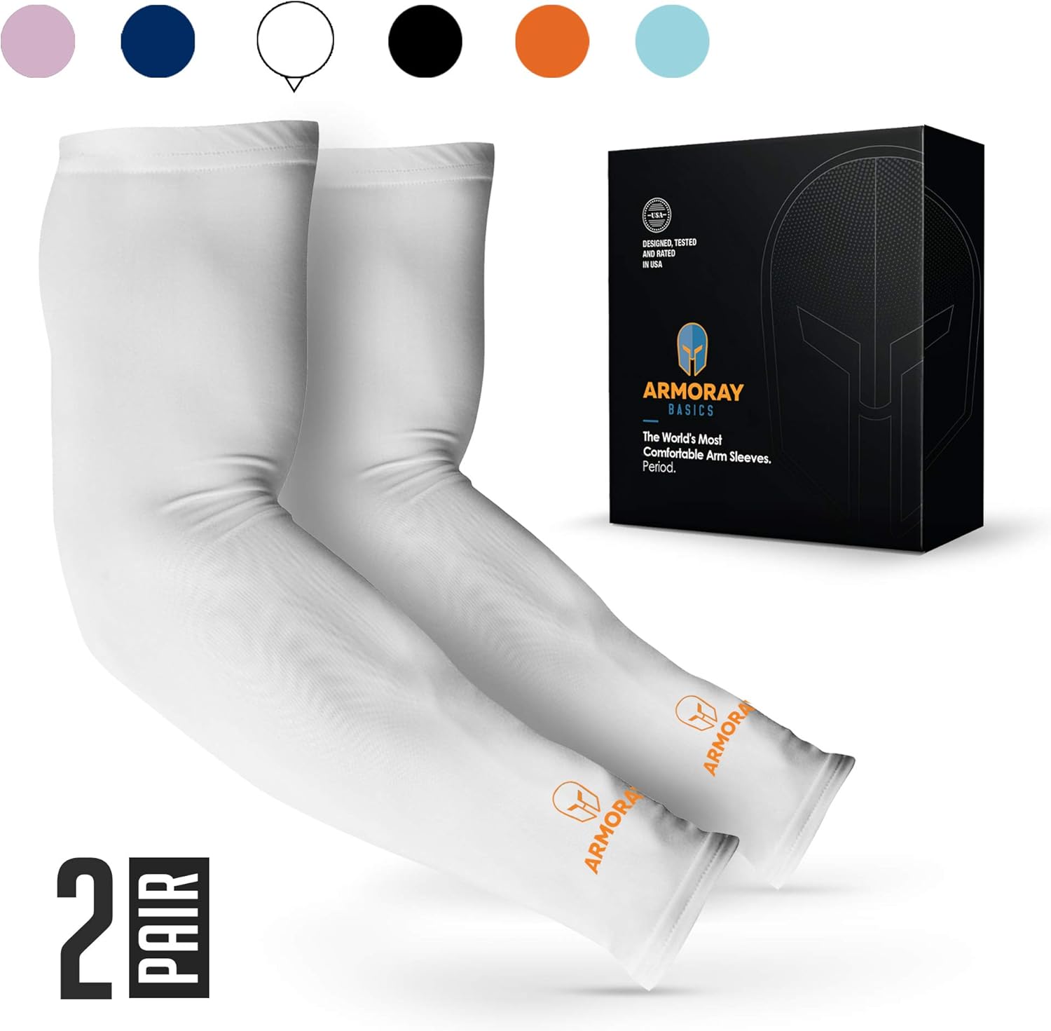 ARMORAY Arm Sleeves for Men or Women Basketball Golf Running Football Cycling (Multi Pack 5 Pair) : Clothing