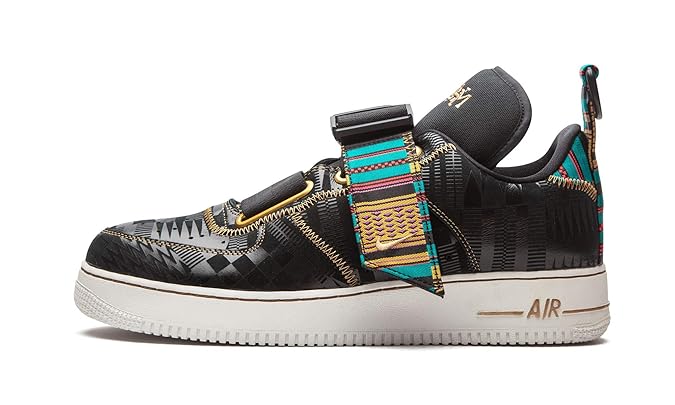 Nike Mens Air Force 1 Utility BHM BHM 2019 - Black/Metallic Gold-White Bv7783 001 - Size 10: Buy 