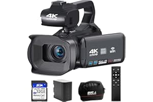 XIYXIN 4K Video Camera Camcorder Video Camera for YouTube Video Recorder 64MP 60FPS 4.0" Touch Screen 18X Digital Zoom Vlogging Camera for YouTube with WiFi, Remote Control, 32GB SD Card