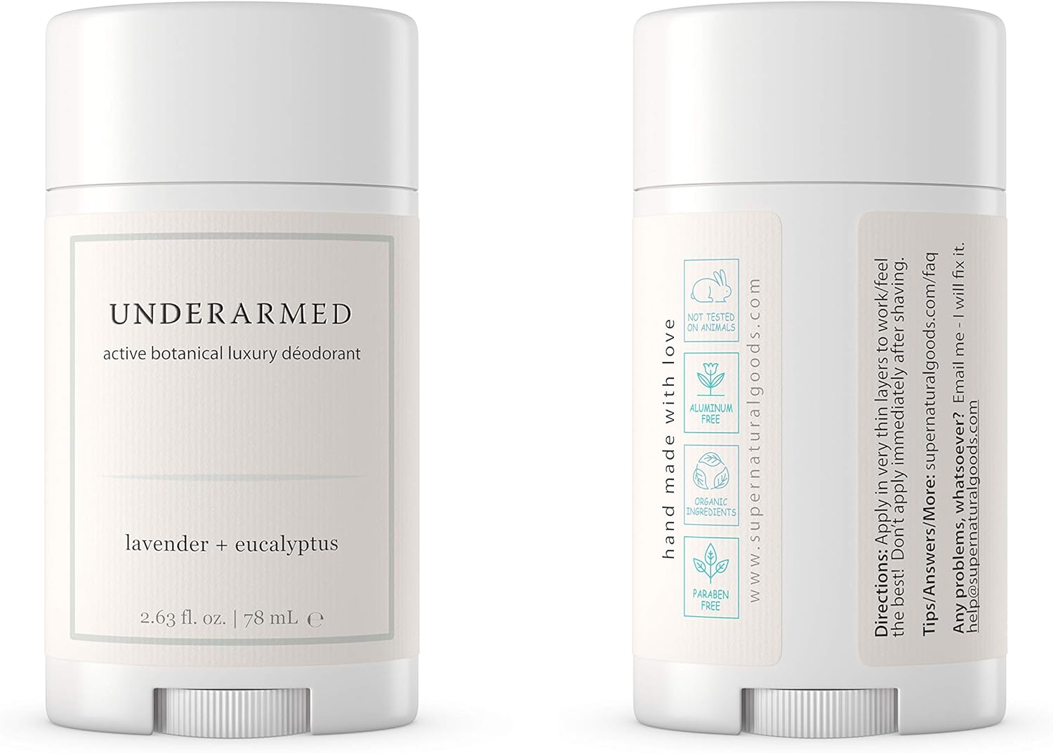Natural Aluminum-Free Deodorant Stick (That Works) Lavender/Eucalyptus - Stay Fresh All Day - Underarmed for Women & Men - Organic, Healthy, Safe, Non Toxic - Phthalate, Paraben, Gluten & Cruelty Free: Health & Personal Care