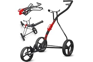 GOLF TROLLEY TGU Golf Carts 3 Wheel Push Cart | 1-Step Folding Aircraft Grade Frame, Clear Design Concept Lightweight & Easy Handling