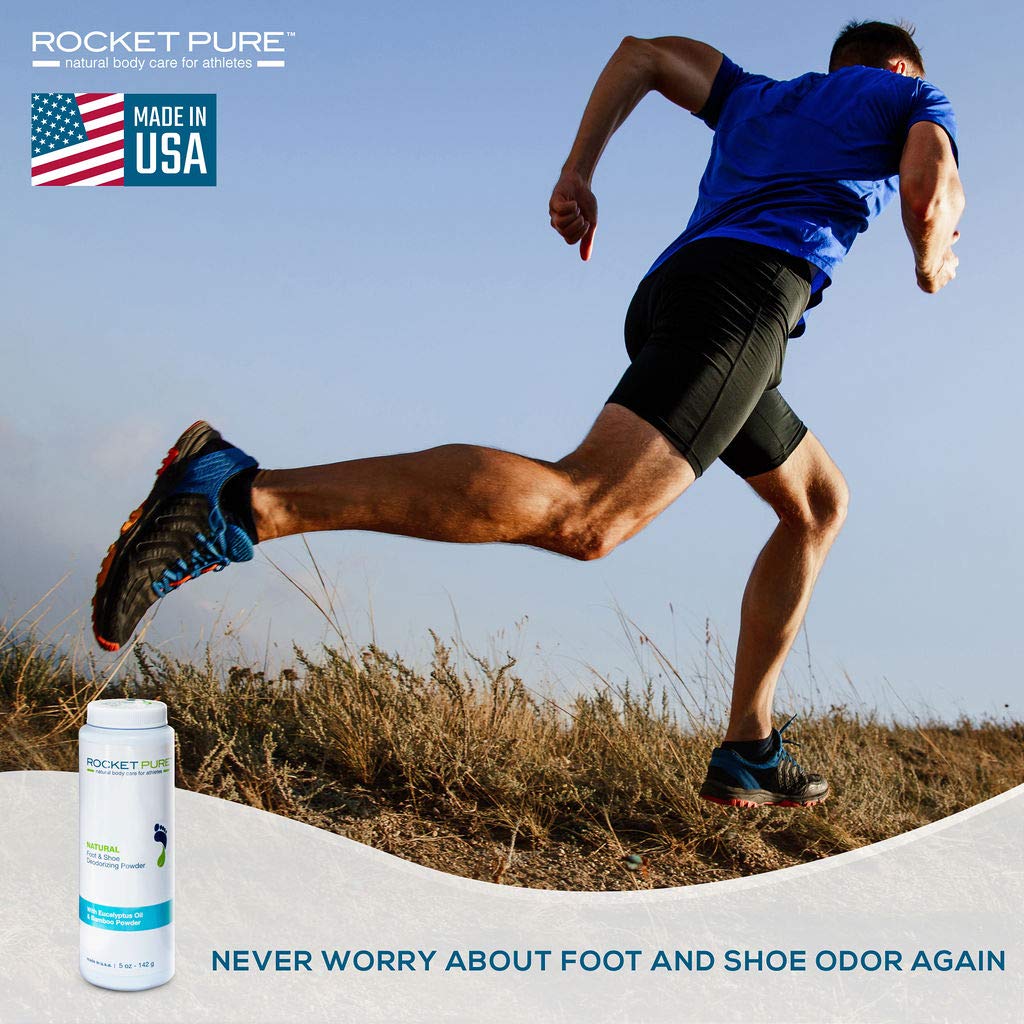 Natural Foot & Shoe Odor Eliminator Powder - For Athletes, Men, Women & Kids | Remove, Control & Prevent Smell from Feet & Shoes with Powerful Essential Oils - 5oz Bottle - Eucalyptus : Beauty