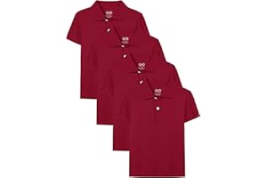 OHD 4 Pack Boys Polo Shirt Cotton School Uniform Polo Shirts for Boys Soft Kids Polo Shirt Multiple Color Short Sleeve Polo