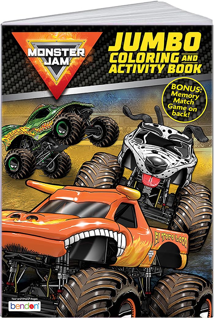 Photo 1 of Bendon Monster Jam Coloring Book | Monster Jam Activity Book | Monster Trucks Coloring Book | Trucks Color Book | Officially Licensed (Jumbo)