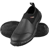 HISEA Unisex Garden Shoes Waterproof Slip-On Rain Boots for Men and Women | Neoprene Rubber Rain Shoes Outdoor Ankle Booties for Garden, Farm, Camping, Dog Walking, Car Wash, Lawn Care and Yard Work