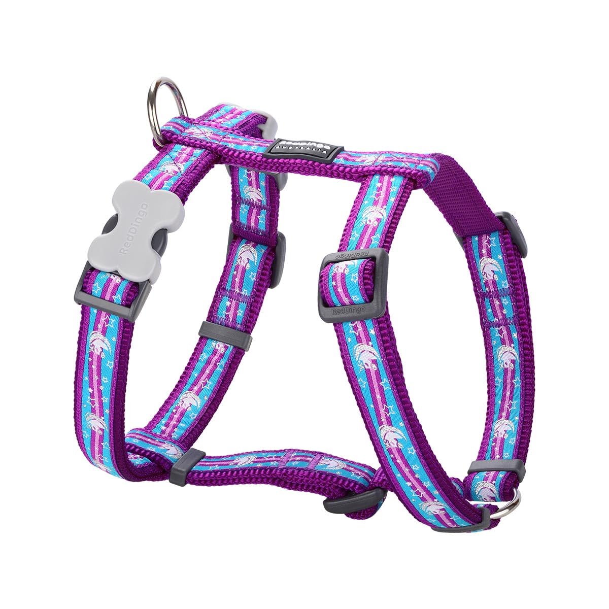 Red Dingo Classic Dog Harness Design, Unicorn, Purple, SMALL 15mm