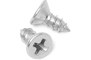 Bolt Dropper #4 x 1/4" Stainless Steel Flat Head Phillips Wood Screw (100 Pack), 18-8 (304) Stainless Steel Sheet Metal Screws - Type A Point, Plain Finish