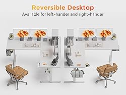 WALKINGDESK 75x61 Inches Reversible L Shaped