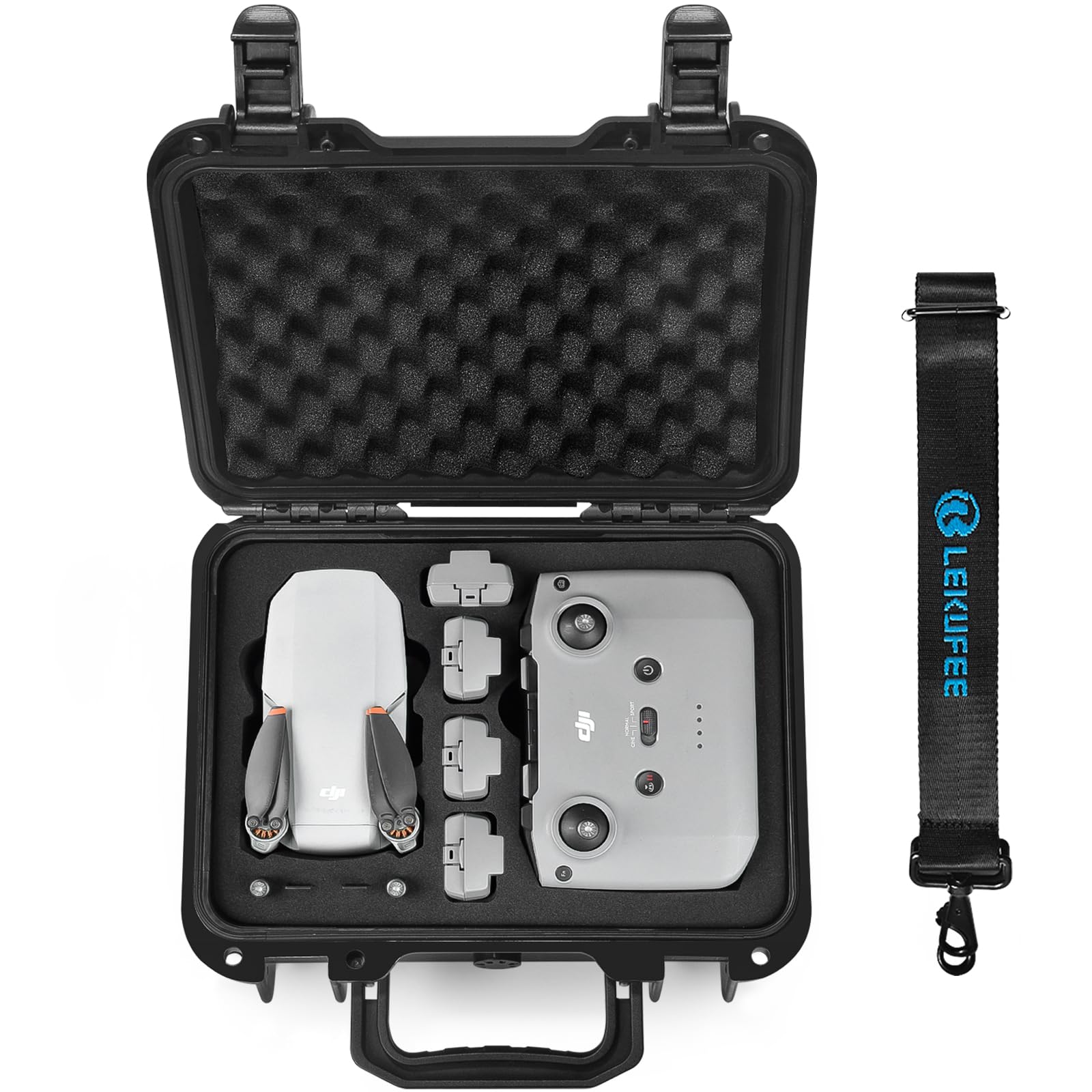 LEKUFEE Portable Travel Waterproof Hard Case for DJI Mini 4K/2 SE/2 and Other Accessories(Case Only)