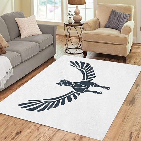 Amazon Com Semtomn Area Rug 5 X 7 Pegas Front On Pegasus In