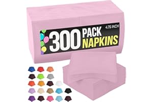 300 Pack Pink Napkins Disposable, 2 Ply Party Napkins, Pink Disposable Napkins, Fun Napkins Everyday – Great As Cocktail Napk