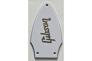 DTYBERXZ For Fit Gibson Flying V Gold "Logo"Truss Rod Cover Guitar Pickguard (3 Ply White)