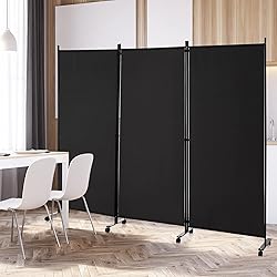 Giantex 3 Panel Room Divider with Wheels, 103''W x