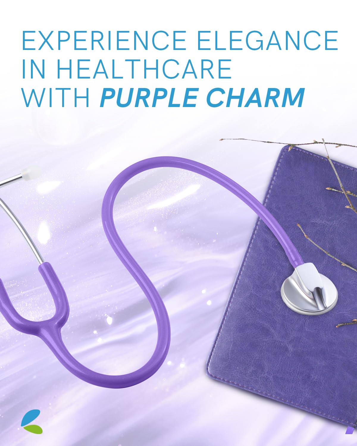 FriCARE Single Head Stethoscope, Ideal for Blood Pressure Monitoring, FSA or HSA Eligible, Gift for Nursing School Students, Nurses, Medical & Home, 30 inch, Purple