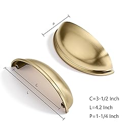 CABDM 10 Pack 3-1/2" Drawer Pulls Brushed Brass