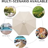 maxant Replacement Parasol Canopy 2.7m 6 Rib Garden Umbrella Cover view 8