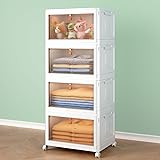 4 Tier Storage Bins with Lids, 23QT Stackable