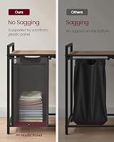 VASAGLE 2-Compartment Laundry Basket Sorter 92L 73x33x72 cm Camel view 5
