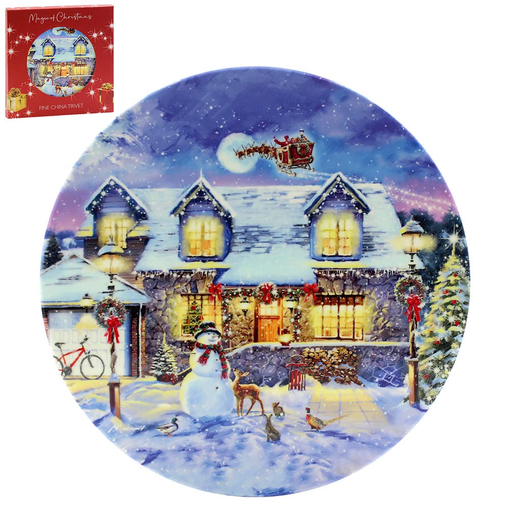 The Leonardo Collection LP52684 Magic of Christmas - Round Trivet, Fine China, Boxed