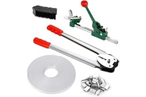 UPJIA FLARISH UpJiaFlarish PP Banding Strapping Kit - Pallet Packaging Banding Tool Strapping Tool/Tensioner, Crimper & Sealer, PP Strap 5/8In*130Ft, 100pc Buckles, 100pcs corner, Reusable for heavy-duty Packing