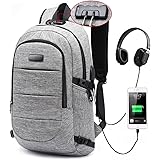 Laptop Backpack, Business Anti Theft Waterproof Travel Backpack with USB Charging Port & Headphone interface for College Student for Women Men,Fits Under 17-Inch Laptop Notebook by AMBOR