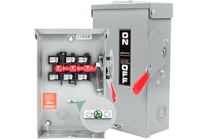 FIXOASIS 【Upgrade】 3P 60 Amp Disconnect,Disconnect Switch,Add Ground Design,Non-Fusible,NEMA 3R Standard,Heavy Duty Steel Material,Rust and Corrosion Resistant,for Indoor and Outdoor,120/240v,10-Year Warrnaty