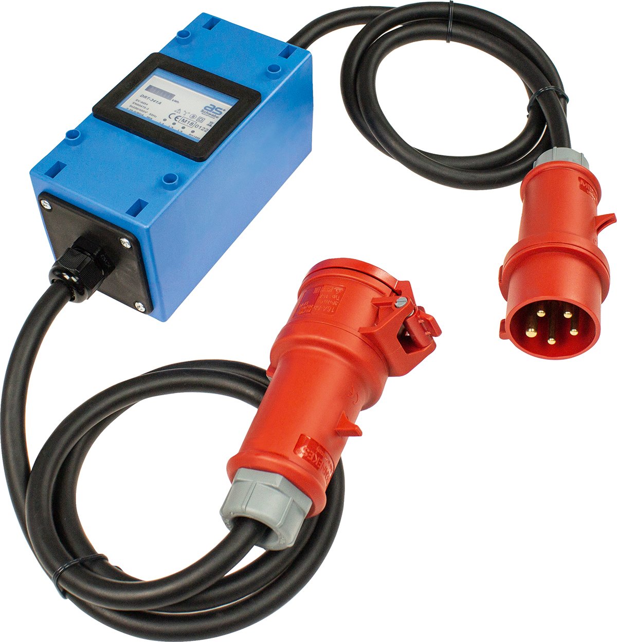 as - Schwabe Mixo 61746 Electricity Meter/Intermediate Meter - Adapter Plug Box MID-Compliant Electricity Meter to Reduce The EEG Surcharge High Current 400 V CEE Plug and Coupling 5-Pin IP44 Made in