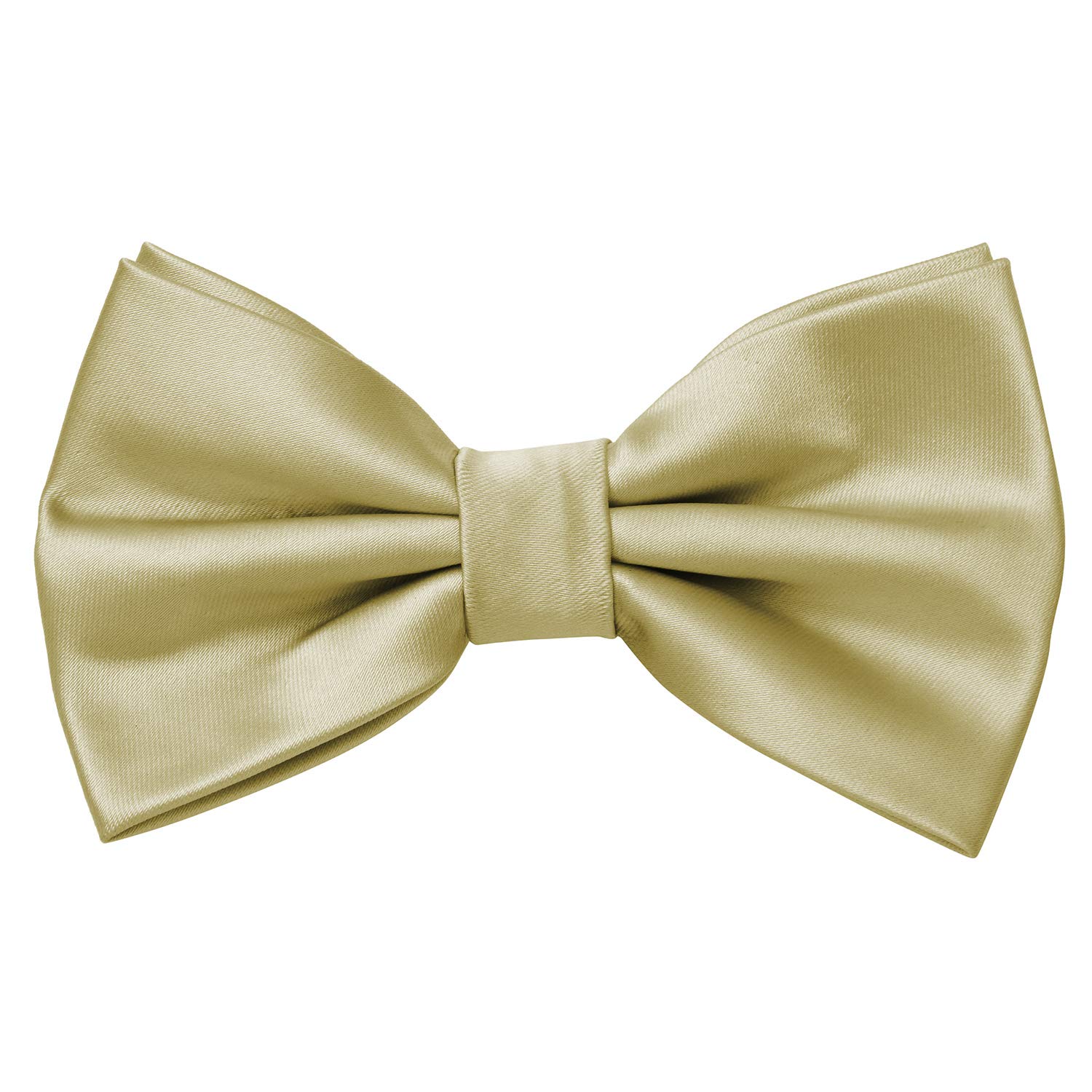 MASADA bow tie fawn champagne - men's accessory in silk-look, continuously adjustable, handmade with hook closure - 12 x 6 cm