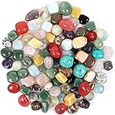 3.5lb Warm Color Mixed Large Tumbled Crystal Stones Bulk, 1″-1.3″, Approx 110 Pcs - Natural Polished Healing Crystals for Meditation, Decoration, Collecting, Cabbing, Wire Wrapping, Wicca & Reiki