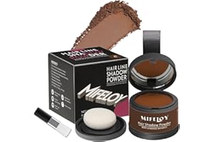 Mifeloy Root Touch Up Powder, Instantly Gray Hair Cover Up, Women Color Root Coverage Shadow Powder for Thinning Grey Hairline, Men Roots Concealer for Hair Loss Beard Line Eyebrow, Medium Brown