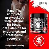 Warrior Rage Pre Workout Powder 392g 45 Servings Savage Strawberry 300mg view 5