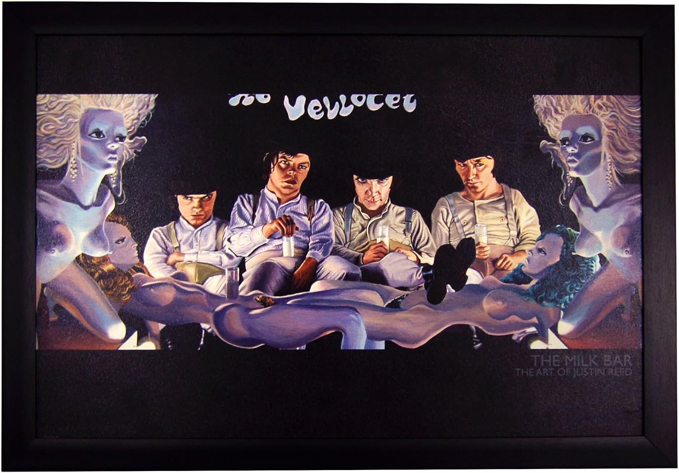 Clockwork Orange, The Milk Bar by Justin Reed 24x36 Framed Poster (E3