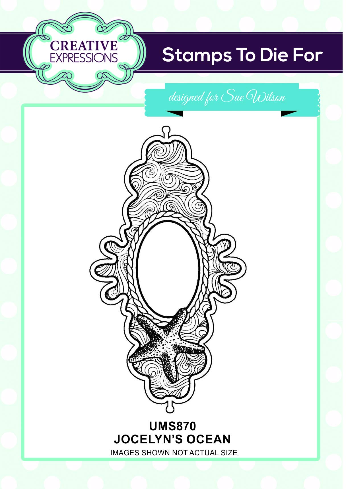 Creative Expressions Jocelyn's Ocean-Pre Cut Rubber Stamp, Grey, 6.2 x 11.1