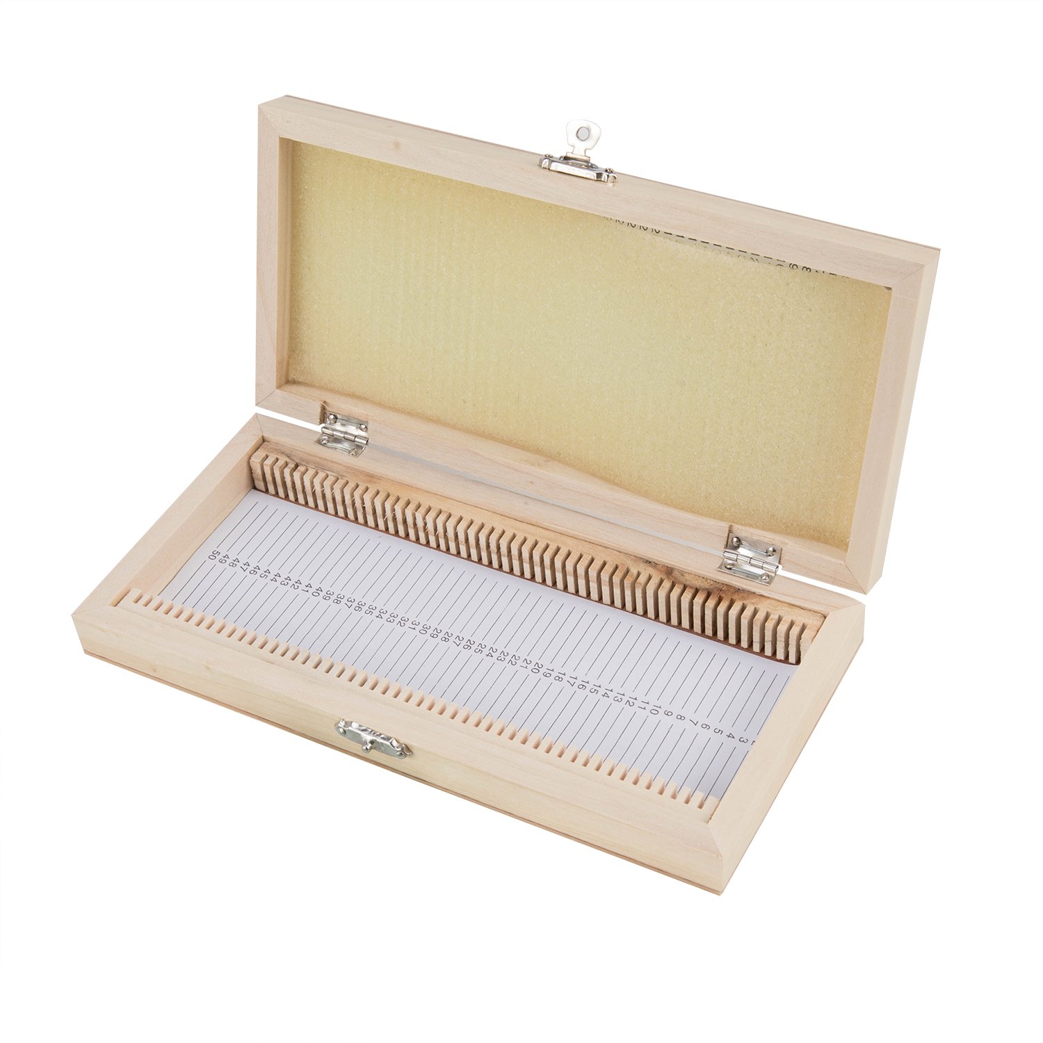 LABMRO Wooden Microscope Slides Box Rectangle Storage Holder Case for