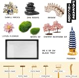 SHASHAYA Zen Garden Kit 28x20 cm Large with 6 Bamboo Tools & Accessories view 2