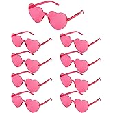 ZHANGBY 9 Pairs Heart Glasses Heart Shaped Frameless Sunglasses Trendy Transparent Color Party Sunglasses