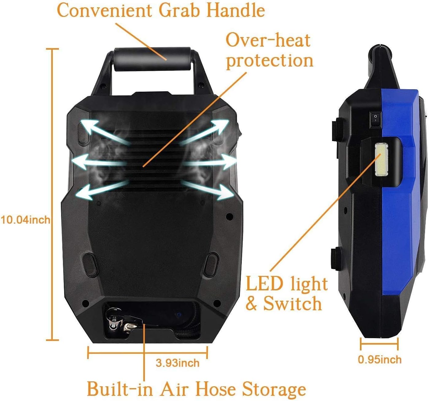 Akface Tire Inflator Portable Air Compressor, DC 12V Digital Air Pump for Car Tires, Bicycles and Other Inflatables, Auto Shut Off Feature: Home Improvement