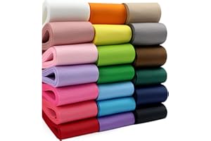Midi Ribbon 2 Inch Grosgrain Ribbon 20 Solid Color Assortment, 2" X 2 Yard Each, Total 40 Yds Per Package, Wide Ribbons Grosgrain Thick Hair Ribbons for Hair Bows