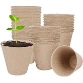 TAOLABV 30 Pack Peat Pots, 3.1 Inch Seed Starting Pots, No Drainage Holes | No Transplant Shock, Biodegradable Round Nursery Pot, Starting Seeds of Vegetables, Herbs, and Flowers