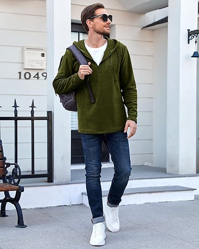 Beotyshow Men's Tactical Fleece Jacket Stylish Warm Winter Quarter