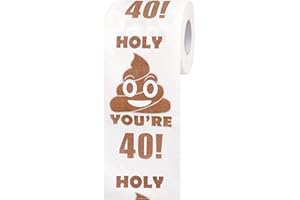 40th Birthday Gifts for Men Women, Funny Poop Emoji Birthday Toilet Paper Roll, 40th Birthday Decorations, Gag Gifts for Him 