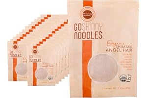 GoSkinny Noodles Angel Hair (24 Pack), Organic Shirataki & Konjac, Low Carb, Low Calorie, Gluten Free, Vegan, Keto, Paleo, Ready in Minutes, Skinny Noodles, 7.05 oz
