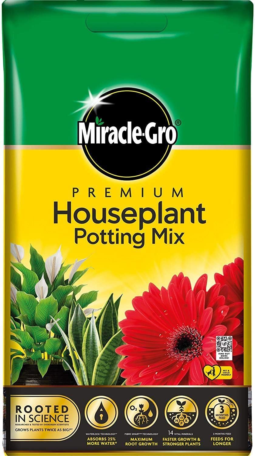 Miracle-Gro Premium Houseplant Potting Mix 10L Bag Yellow New 2020 Range
