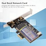 Zunate WiFi Card 1200Mbps PCIe AC WiFi 5.0 Bluetooth 4.0 Dual Band 2.4G 5G view 3